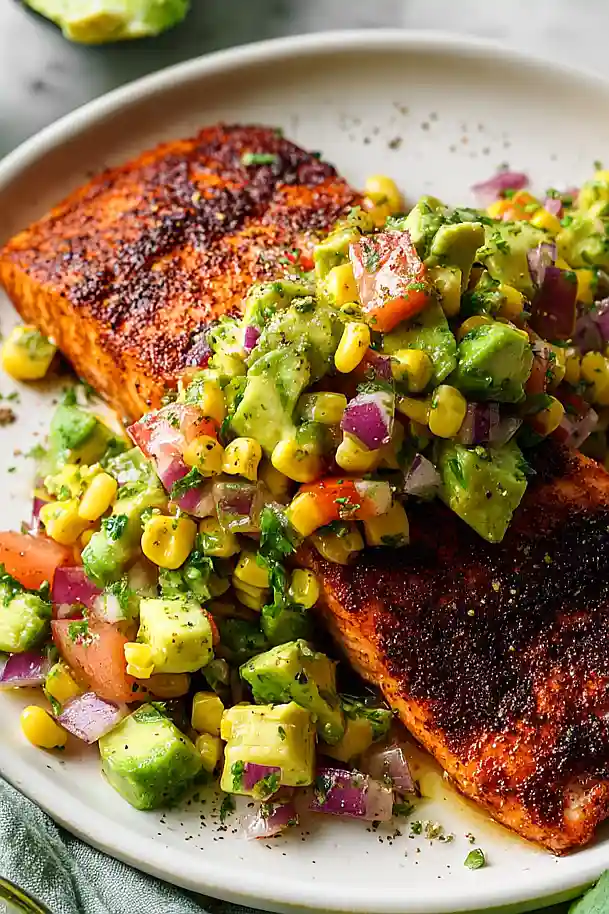 grilled salmon with avocado salsa