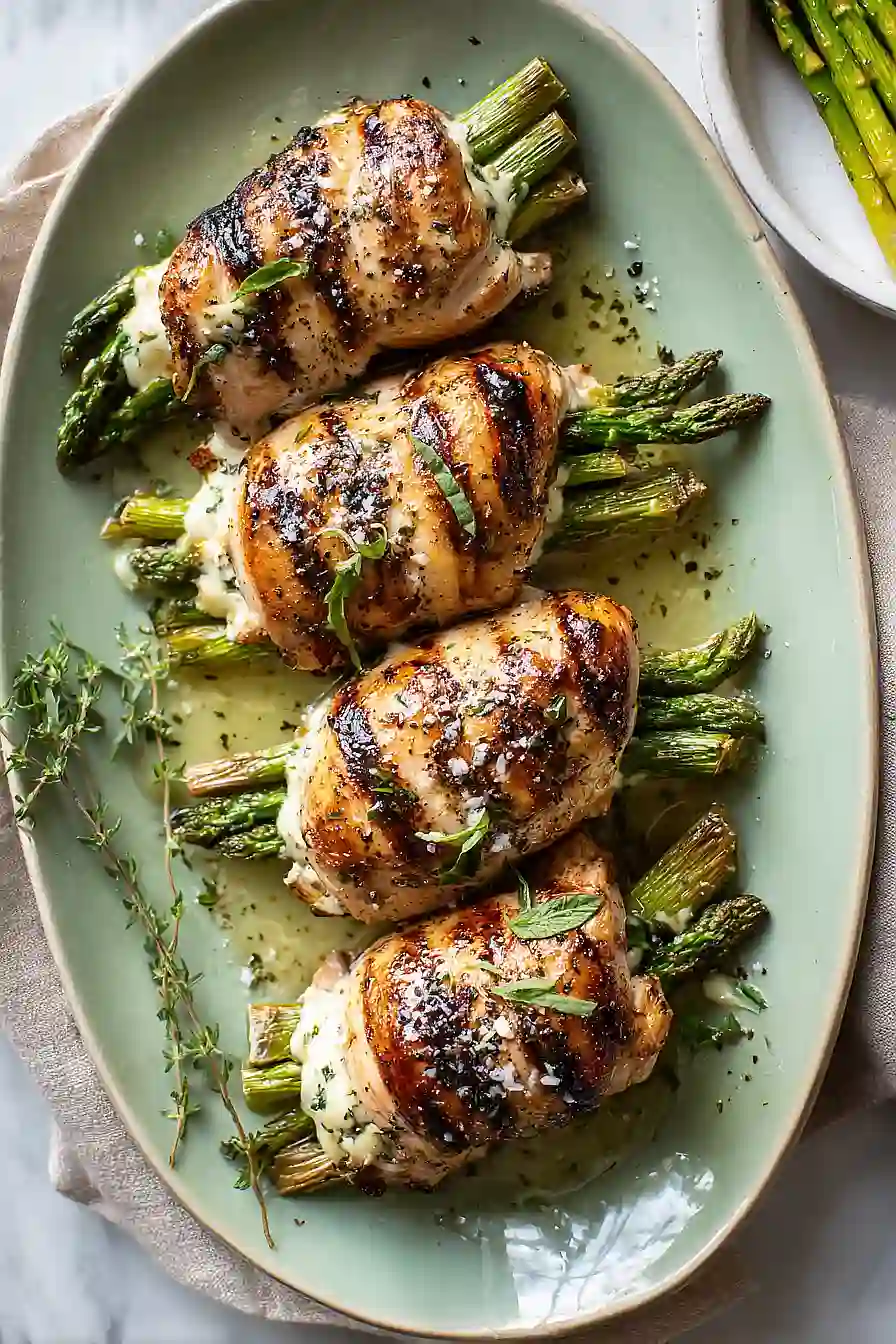 asparagus stuffed grilled chicken breast