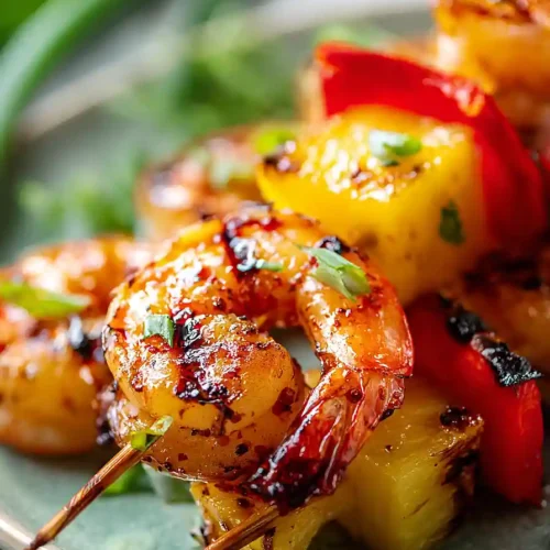 grilled pineapple shrimp skewers