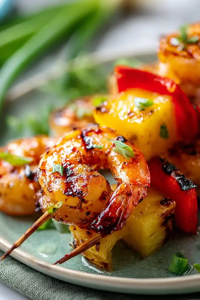 grilled pineapple shrimp skewers
