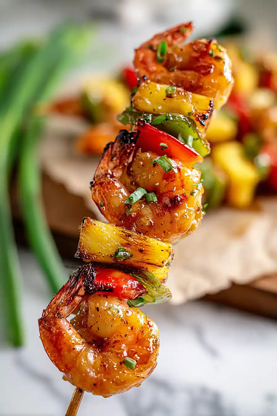 grilled pineapple shrimp skewers