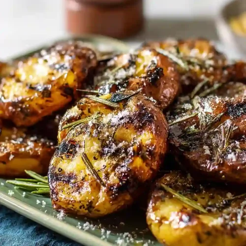 grilled garlic rosemary smashed potatoes