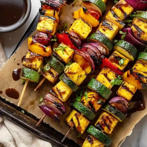 grilled pineapple tofu skewers