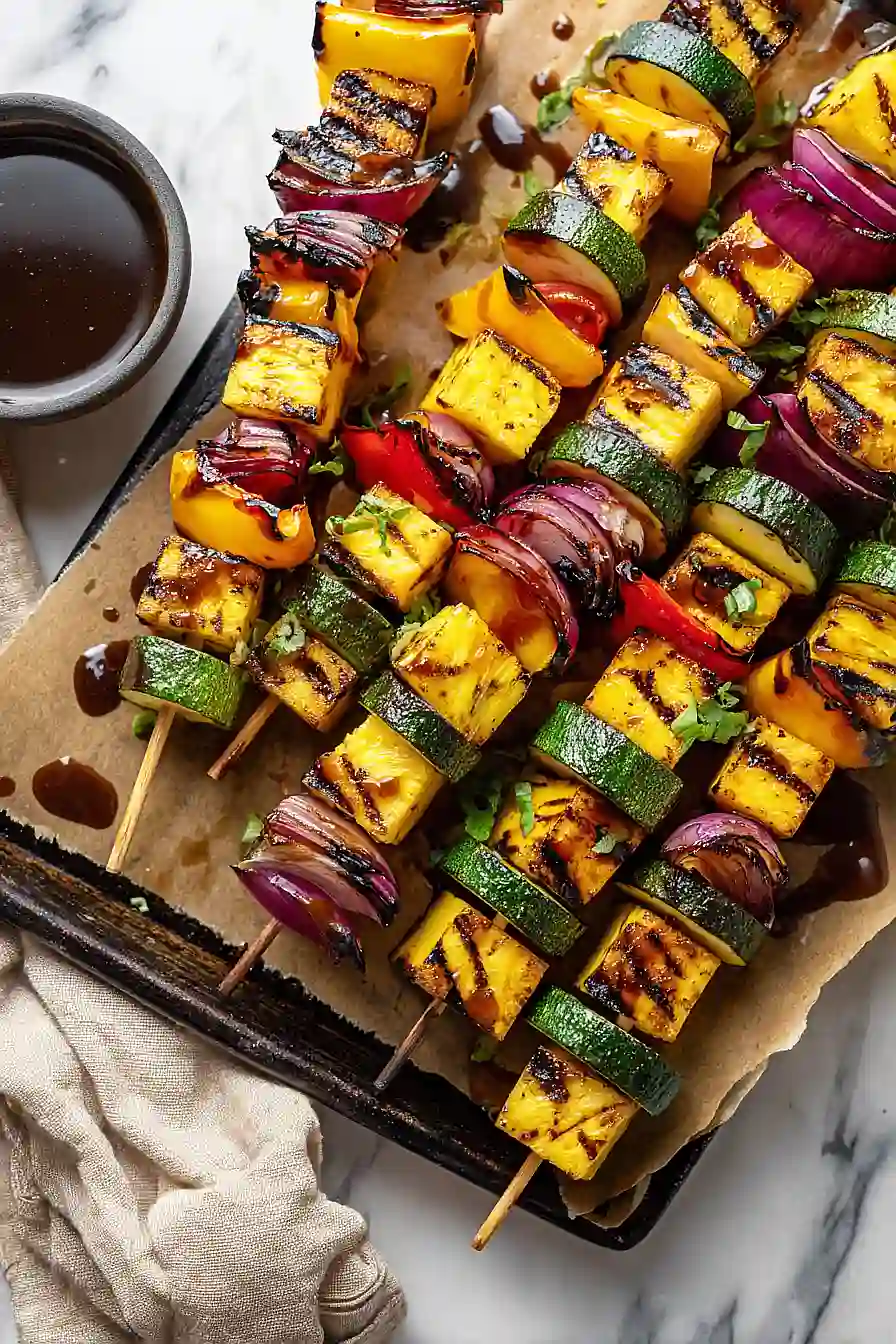 grilled pineapple tofu skewers