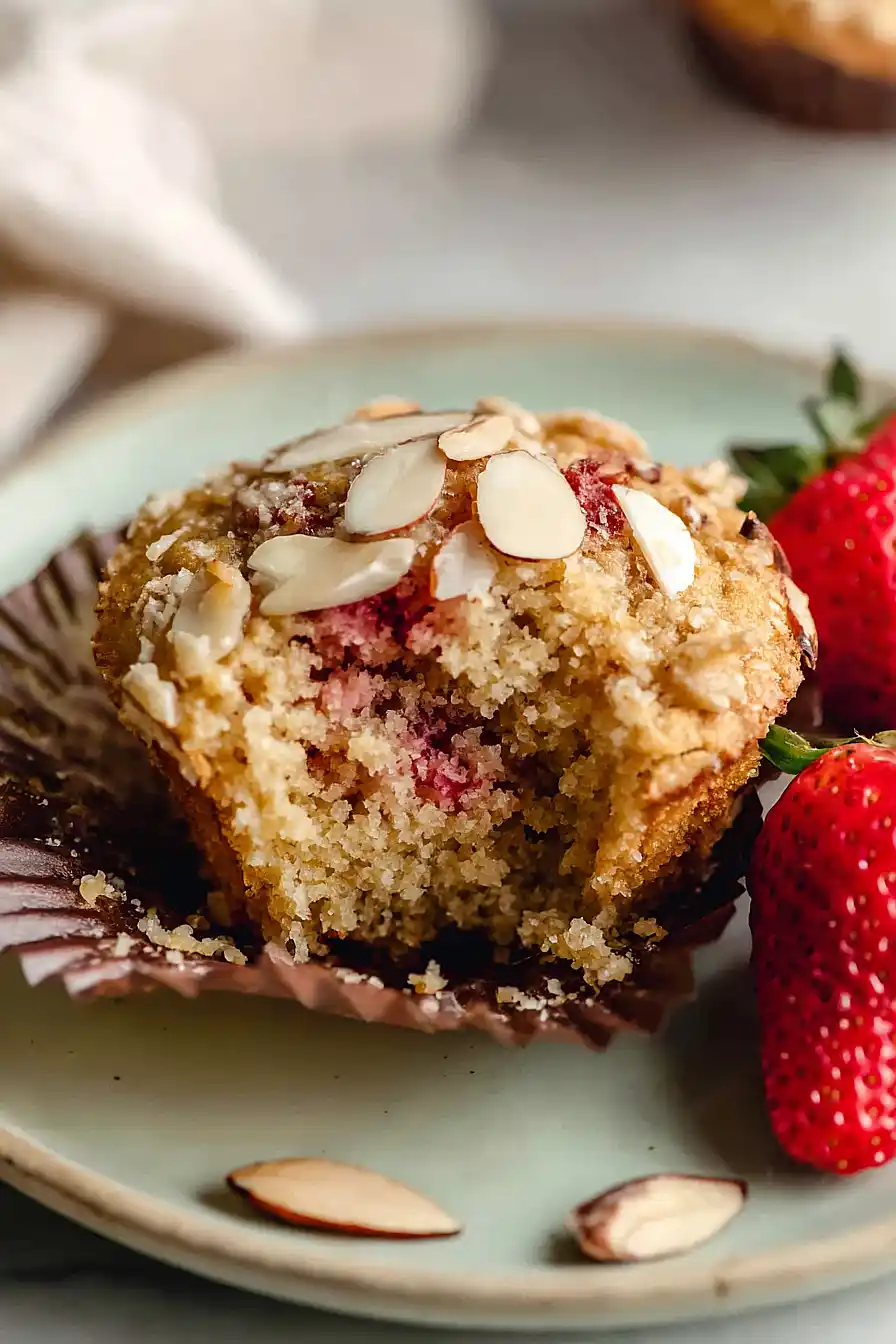 paleo strawberry rhubarb muffins