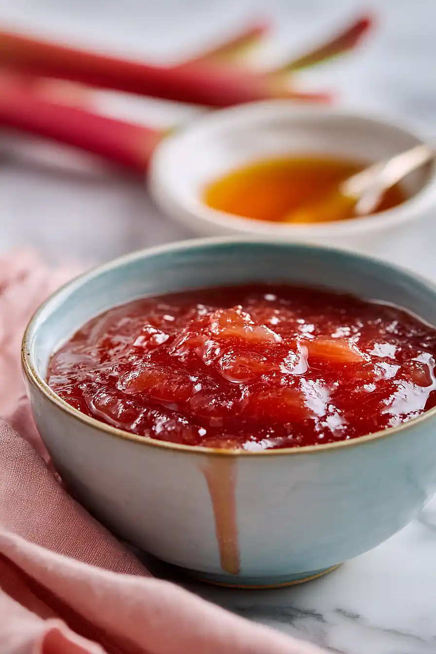 honey rhubarb compote