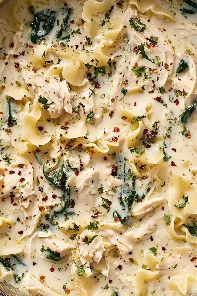 White Chicken Lasagna Soup