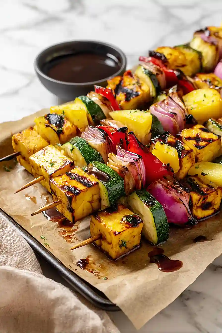 grilled pineapple tofu skewers