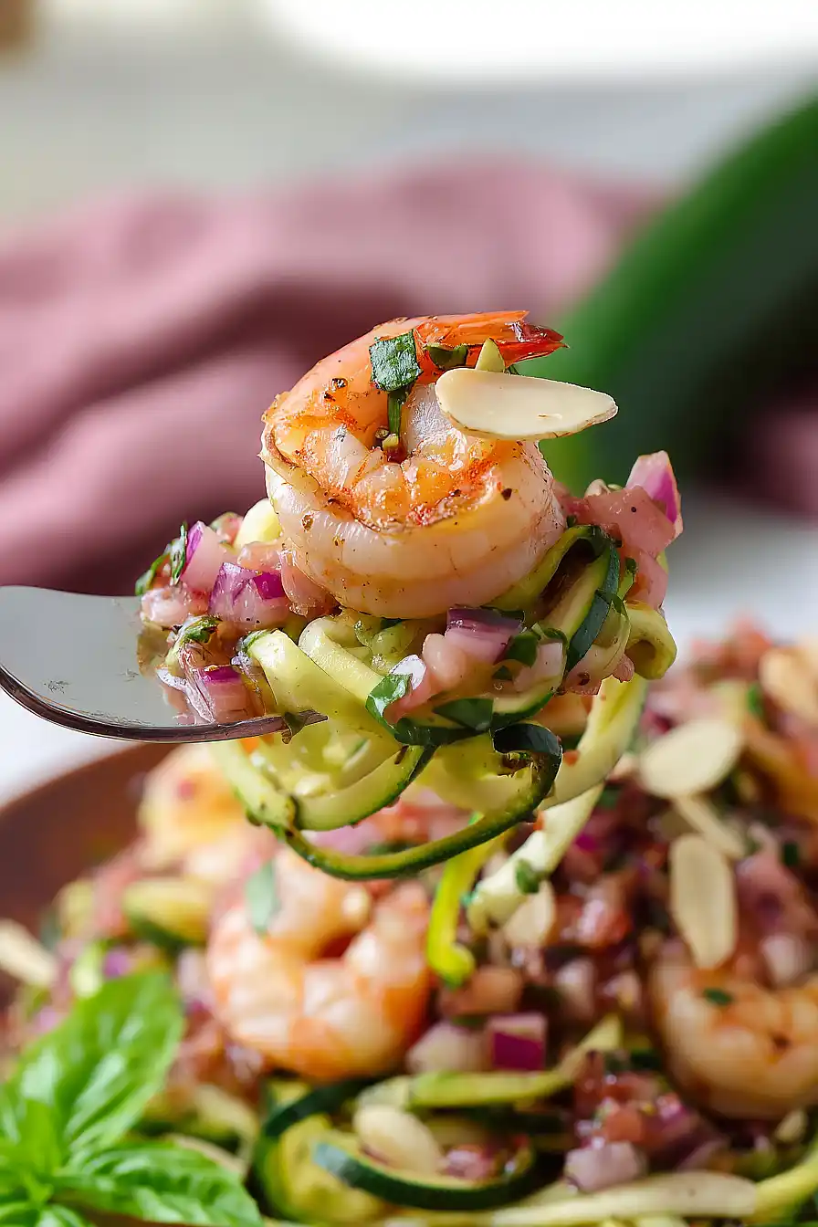 grilled shrimp with zoodles