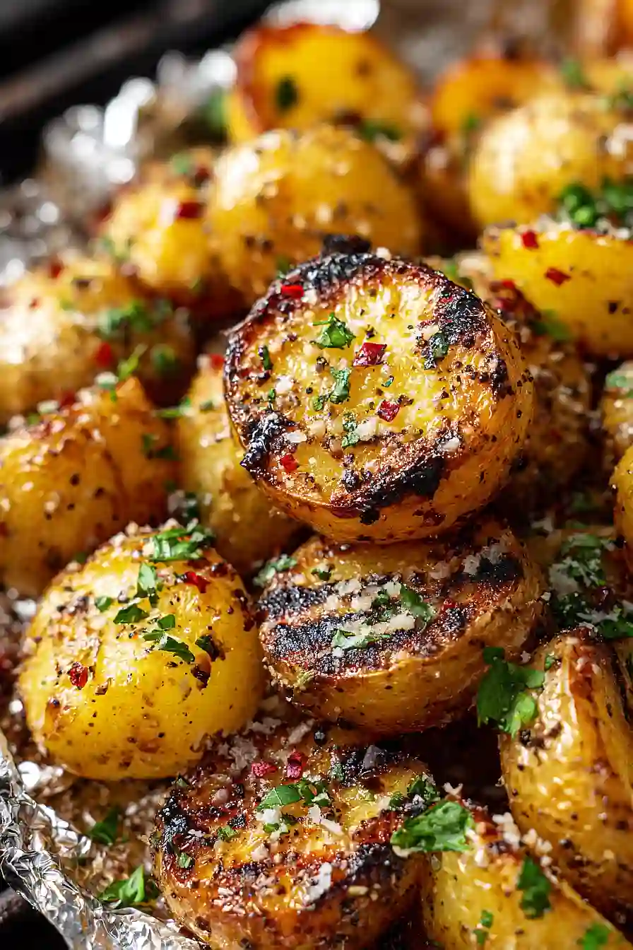 grilled garlic herb potatoes