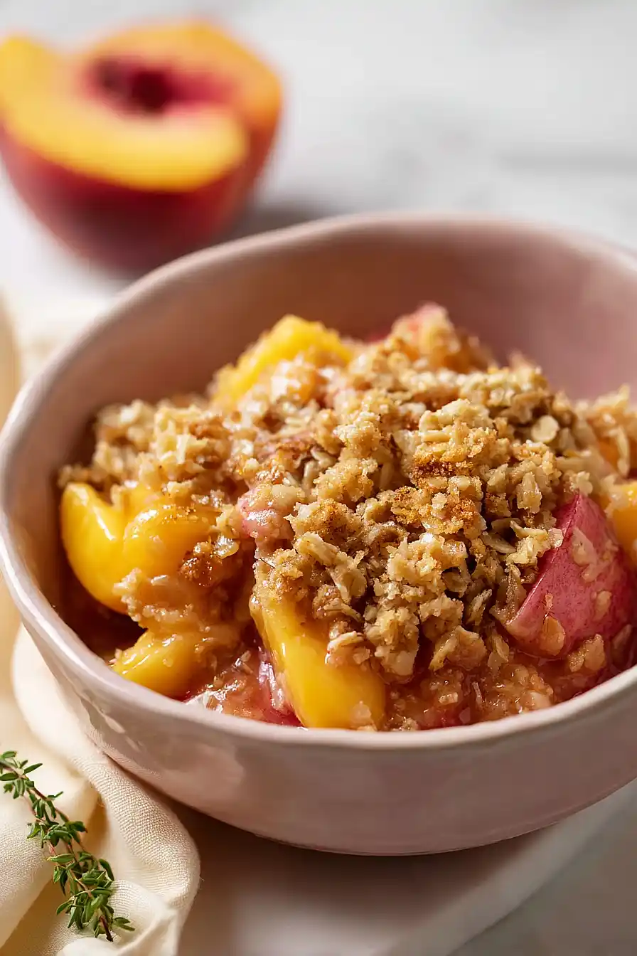 rhubarb peach crisp