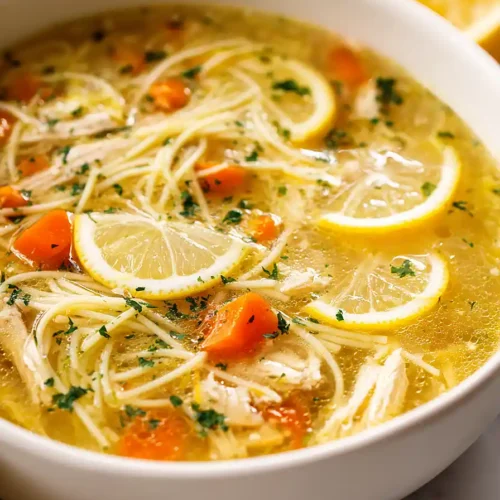 chicken noodle soup with lemon