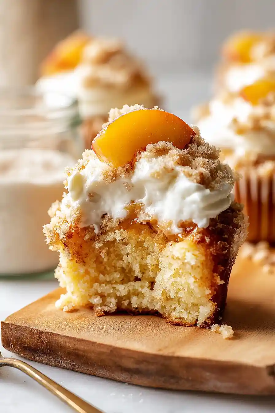 peach cobbler cupcakes