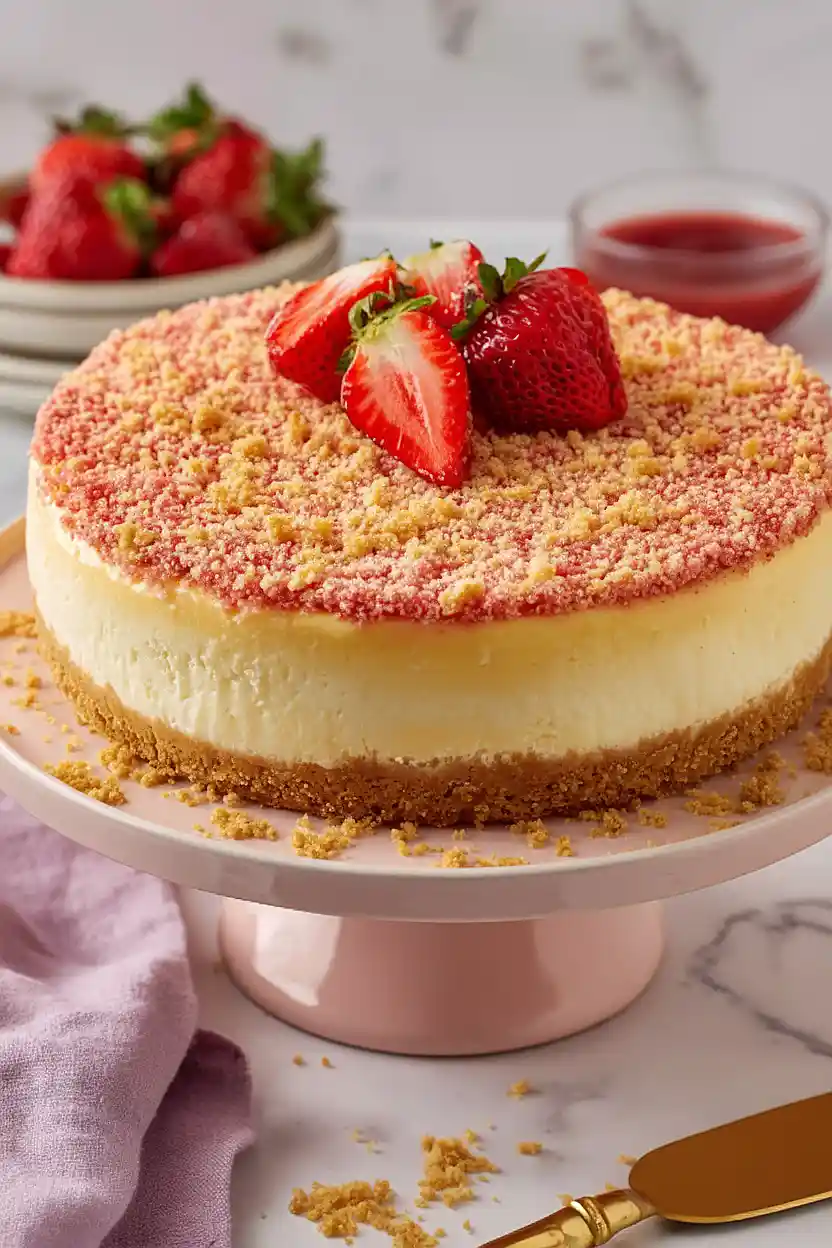 strawberry crunch cheesecake