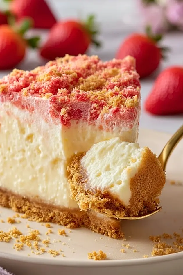 strawberry crunch cheesecake