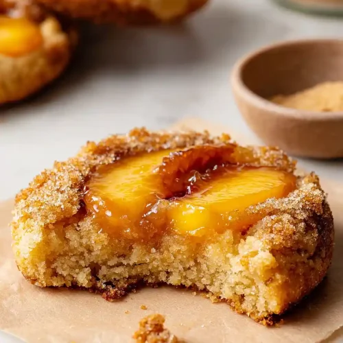 peach upside down cookies