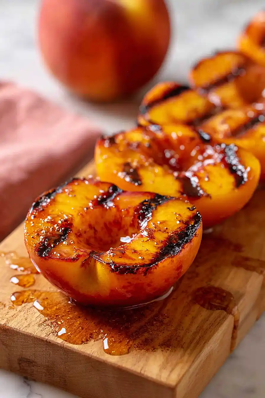 grilled peaches with honey drizzle