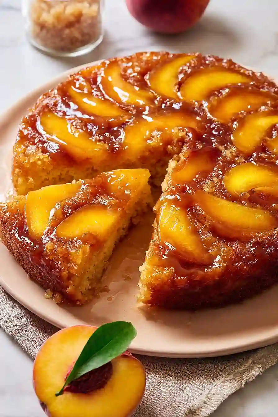 peach upside down cake