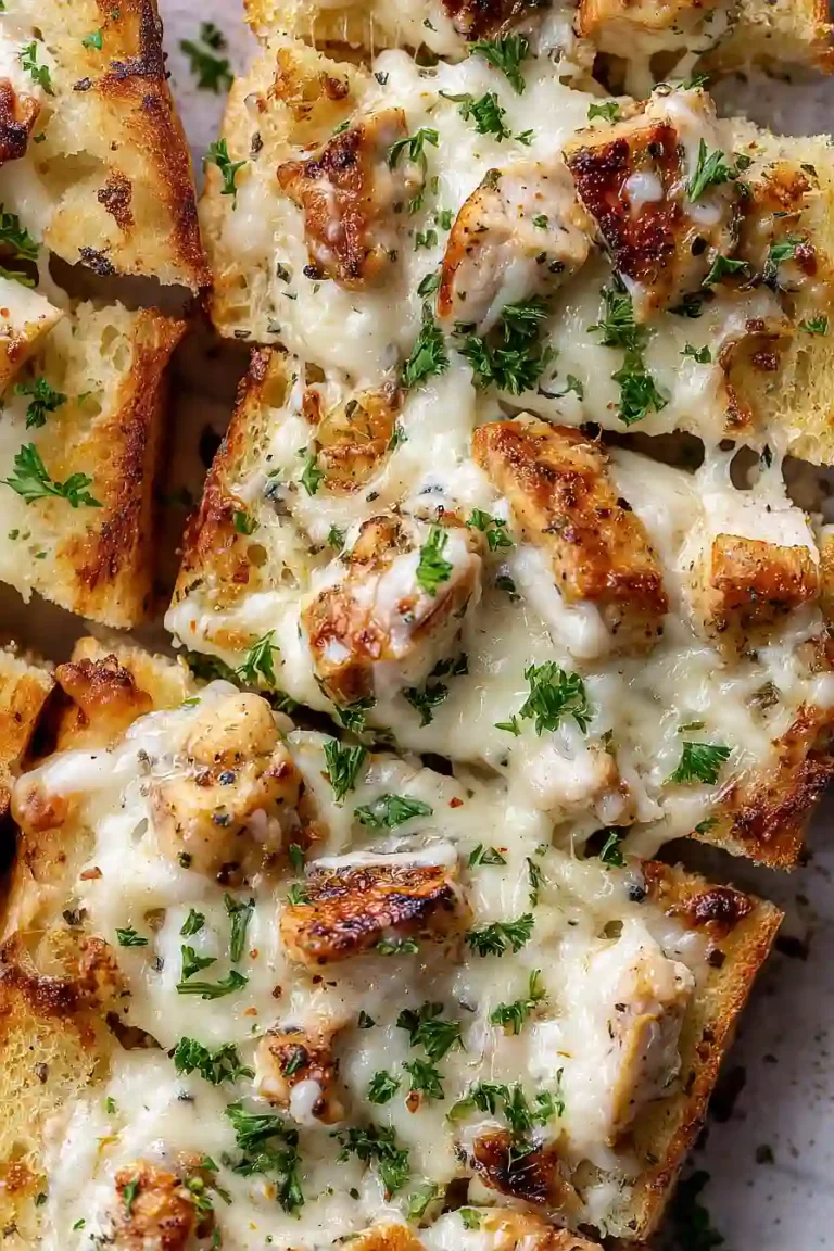 chicken alfredo garlic bread