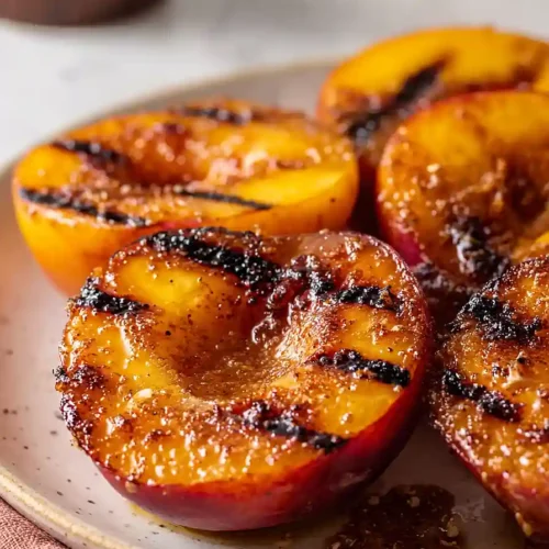 grilled peach with cinnamon