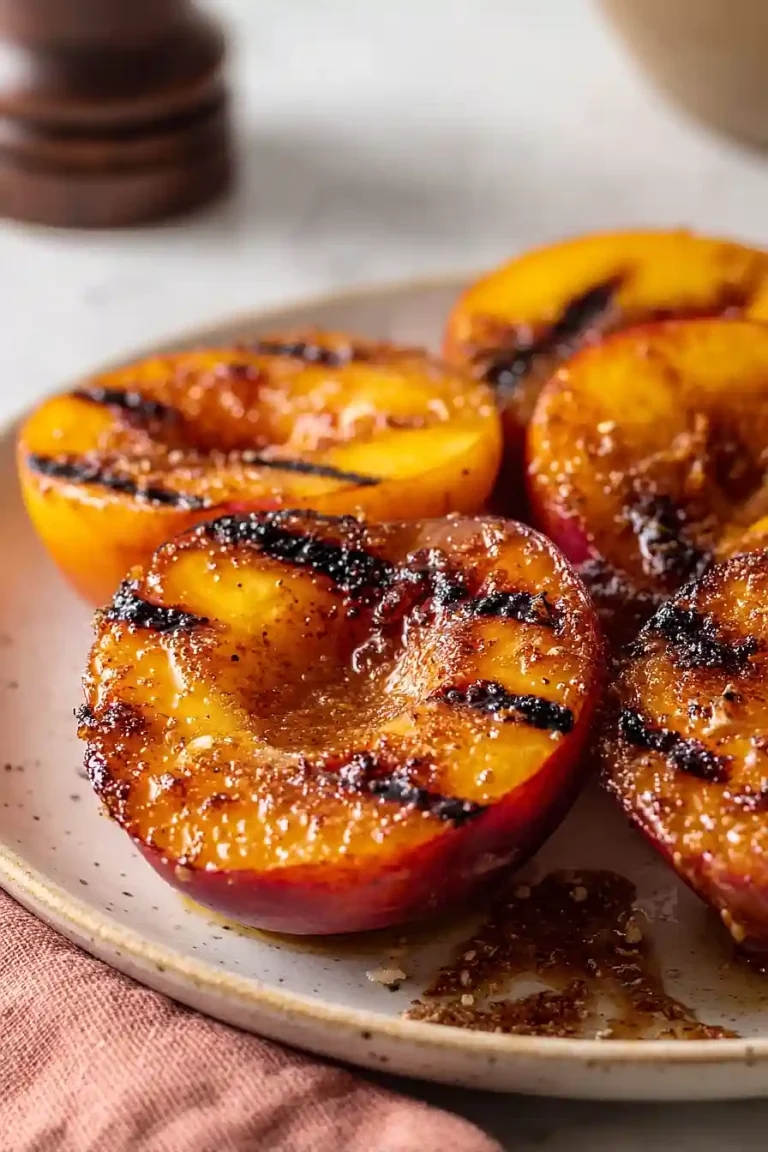 grilled peach with cinnamon