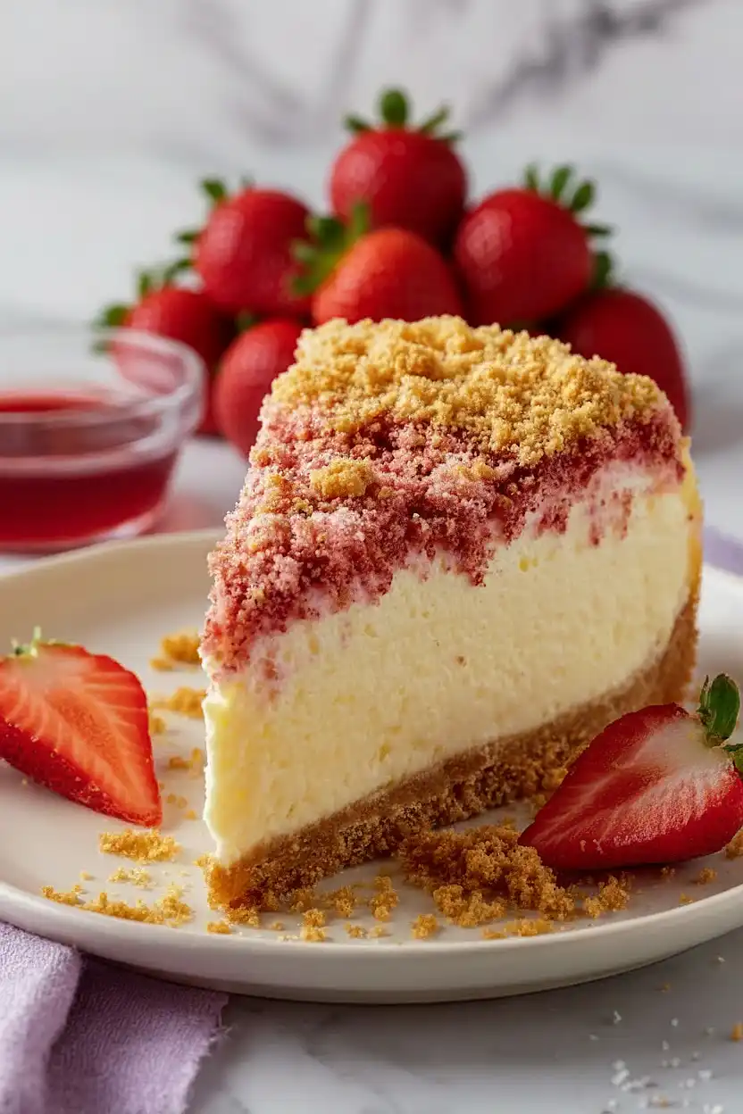 strawberry crunch cheesecake