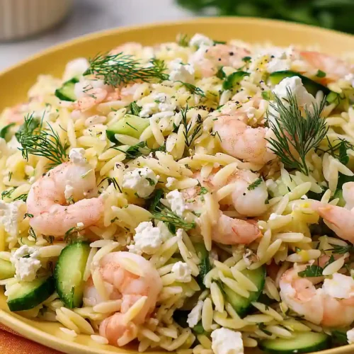 Greek Orzo Salad With Shrimp