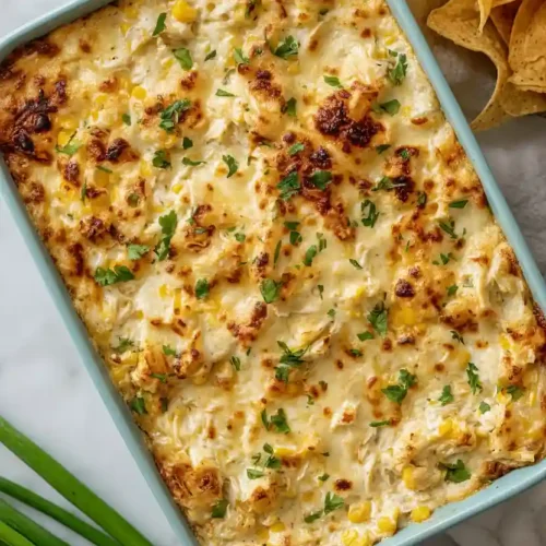 corn and crab dip with chips