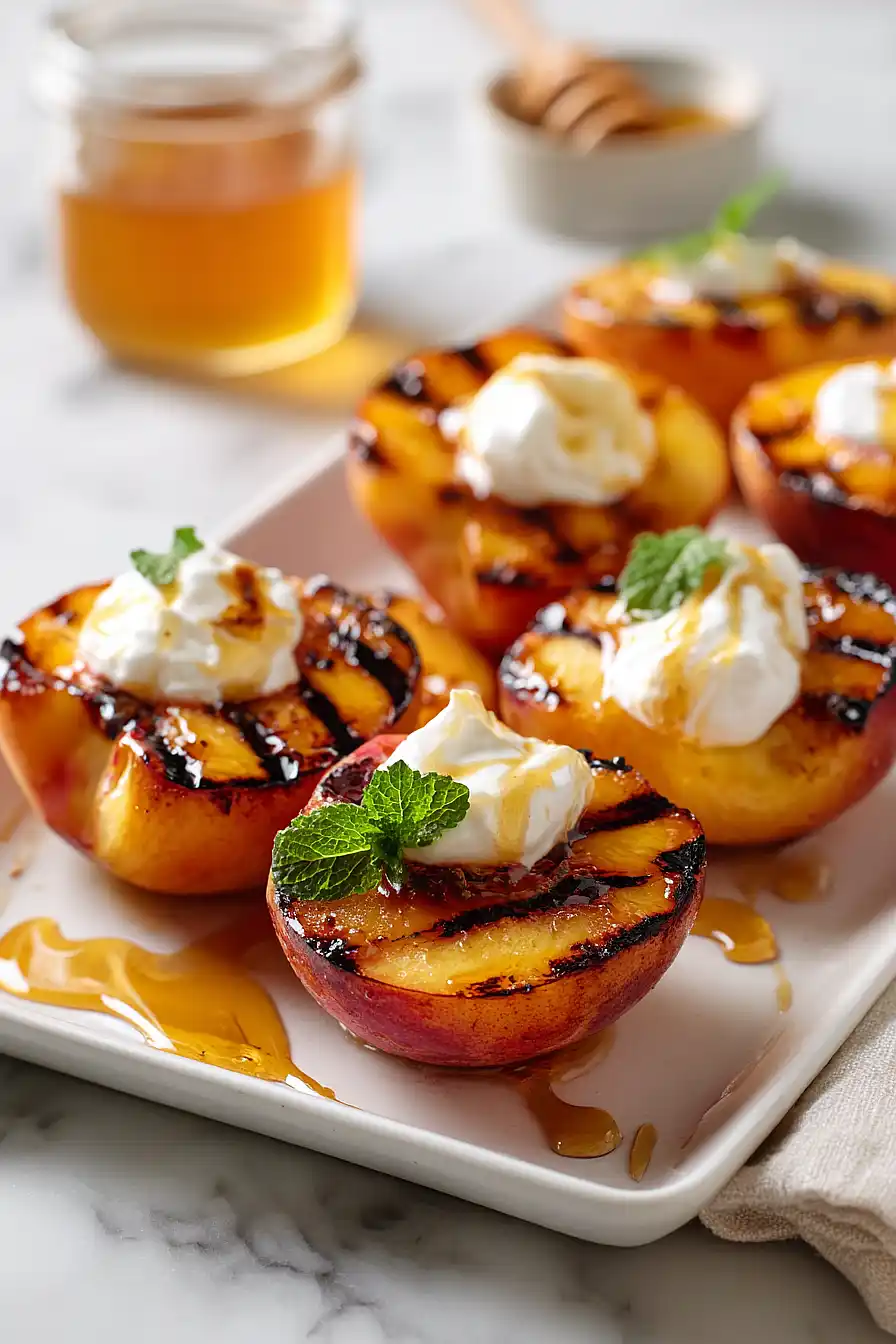 grilled peaches with greek yogurt