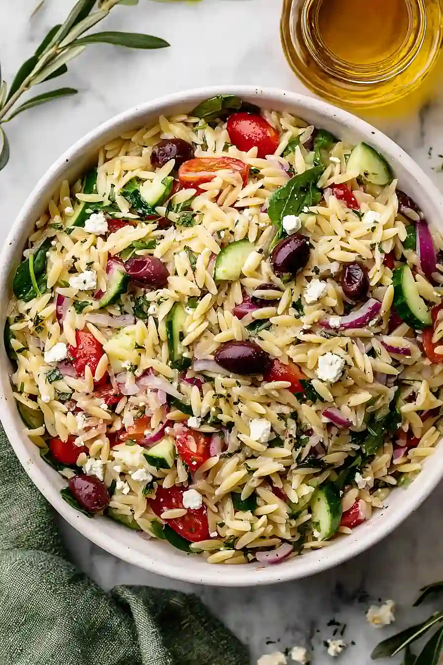 Mediterranean Orzo Salad With Feta