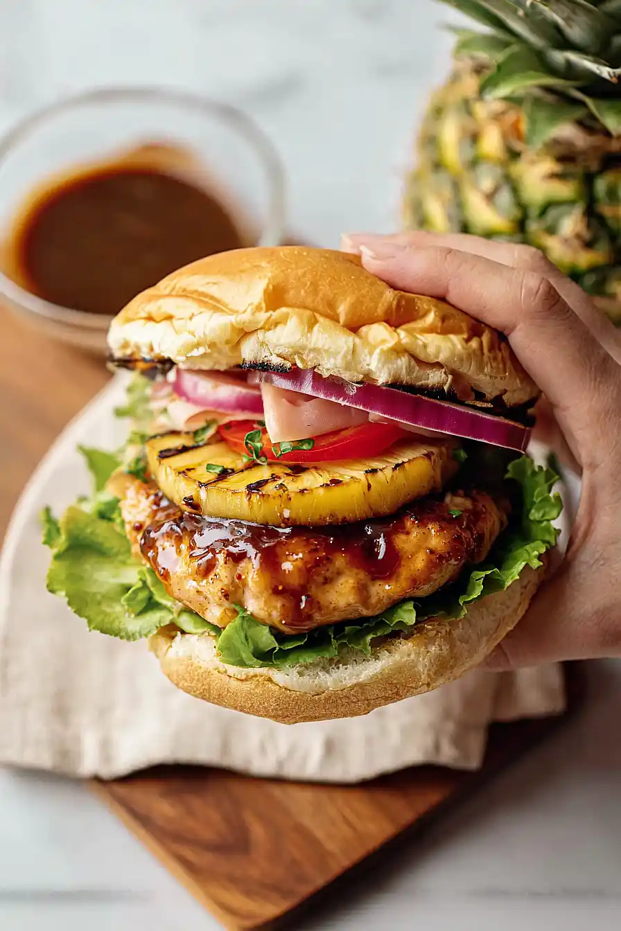 hawaiian chicken burgers