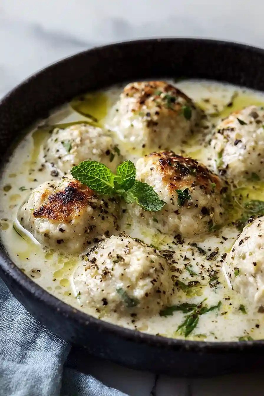 Greek Chicken Meatball Soup