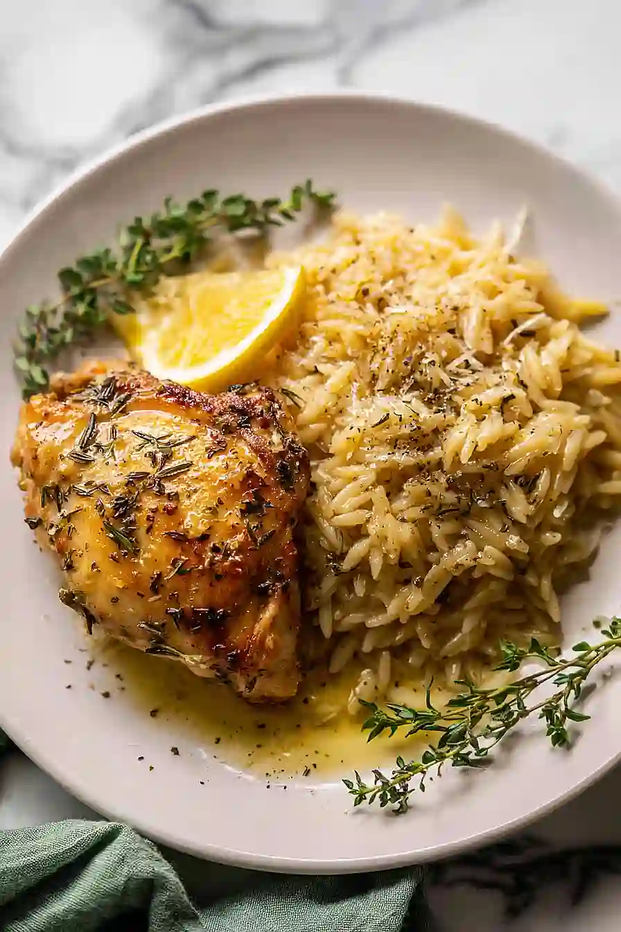 Lemon Chicken Orzo Bake