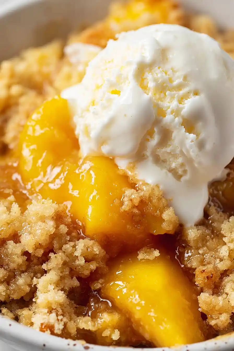 slow cooker peach cobbler