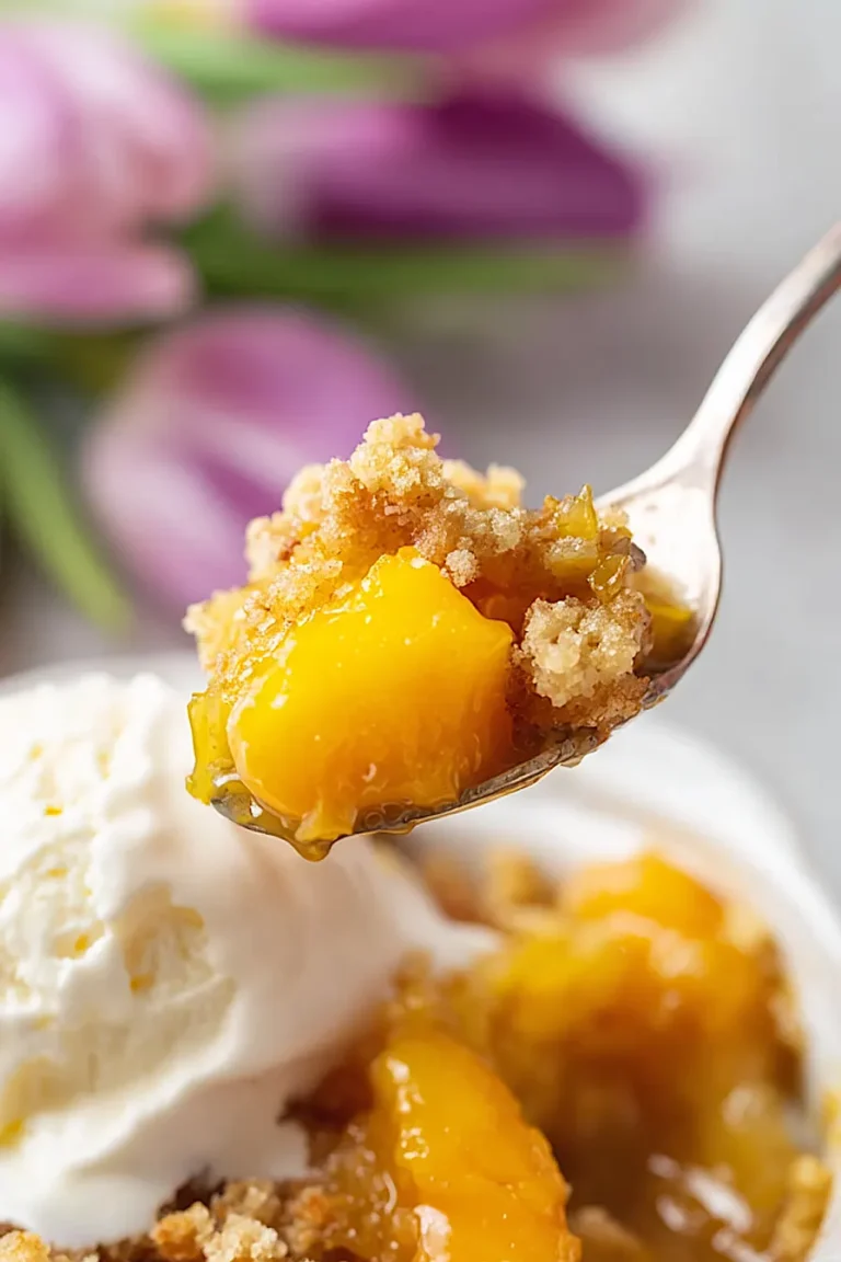 slow cooker peach cobbler