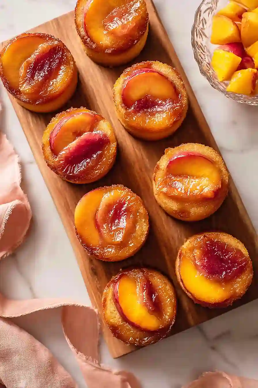 peach upside down mini cakes