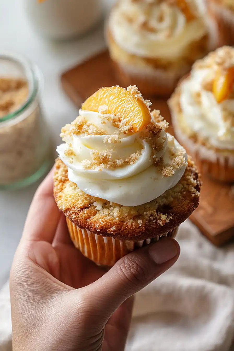 peach cobbler cupcakes