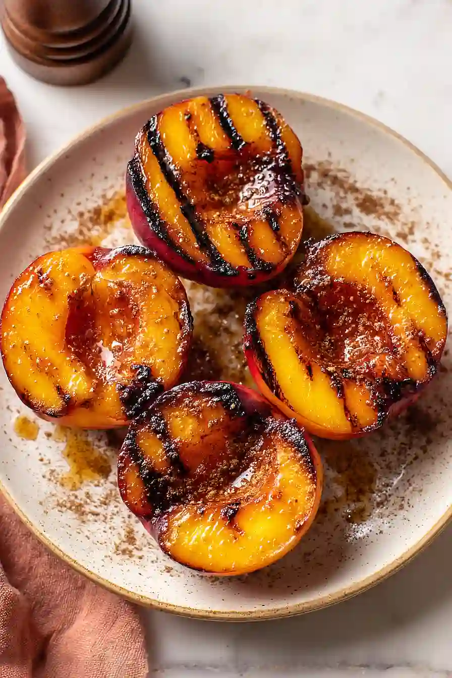 grilled peach with cinnamon