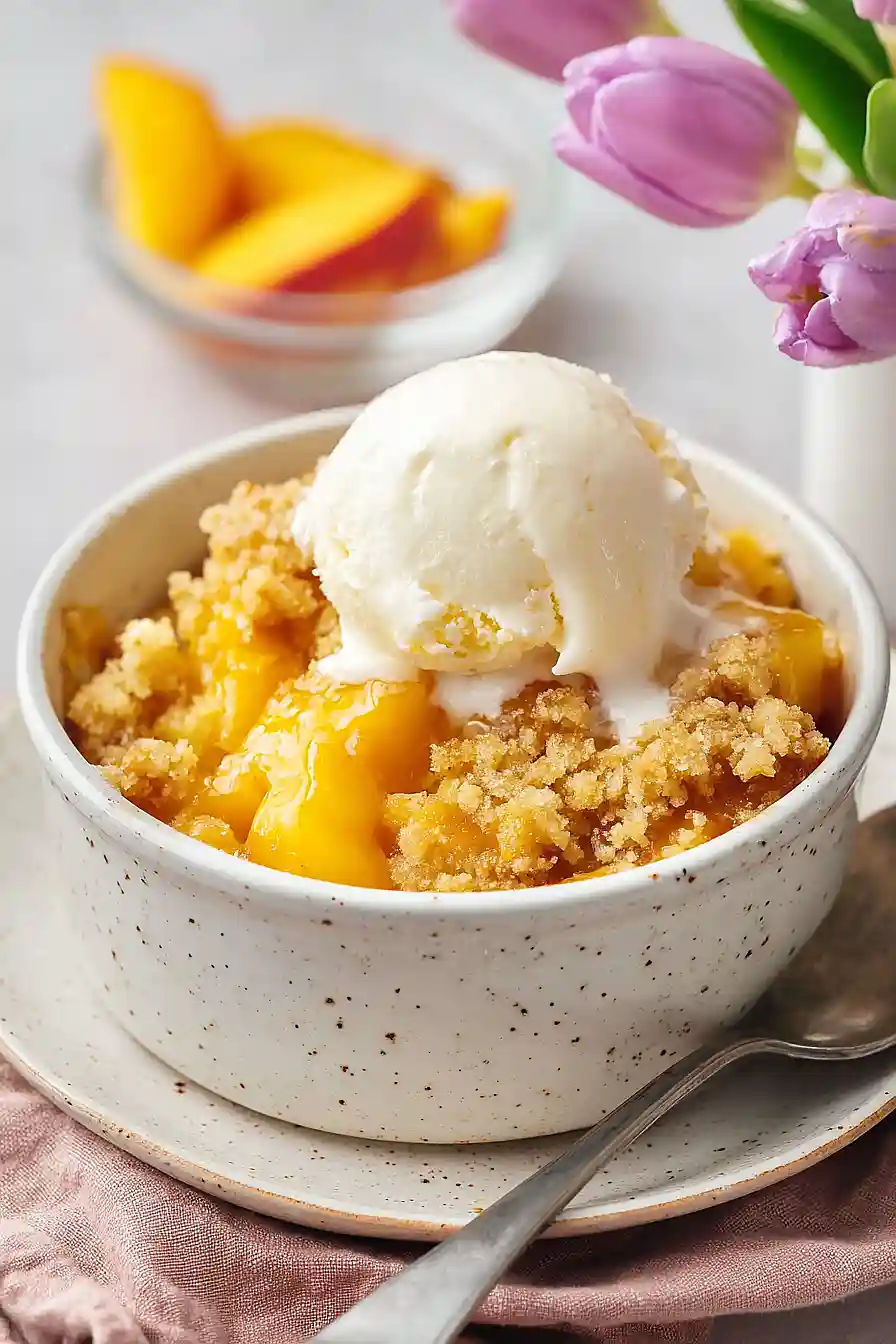 slow cooker peach cobbler