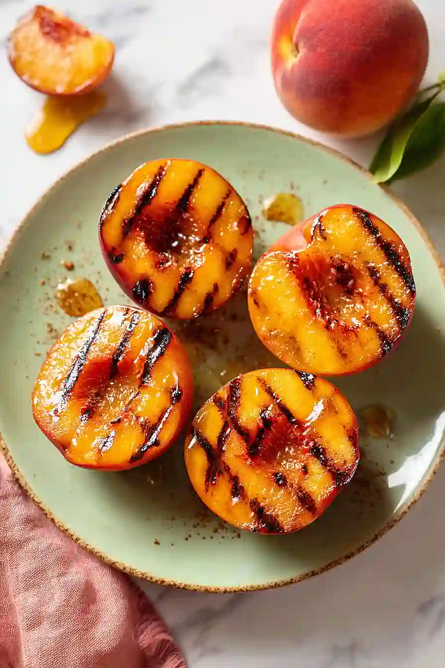 grilled peaches with honey drizzle