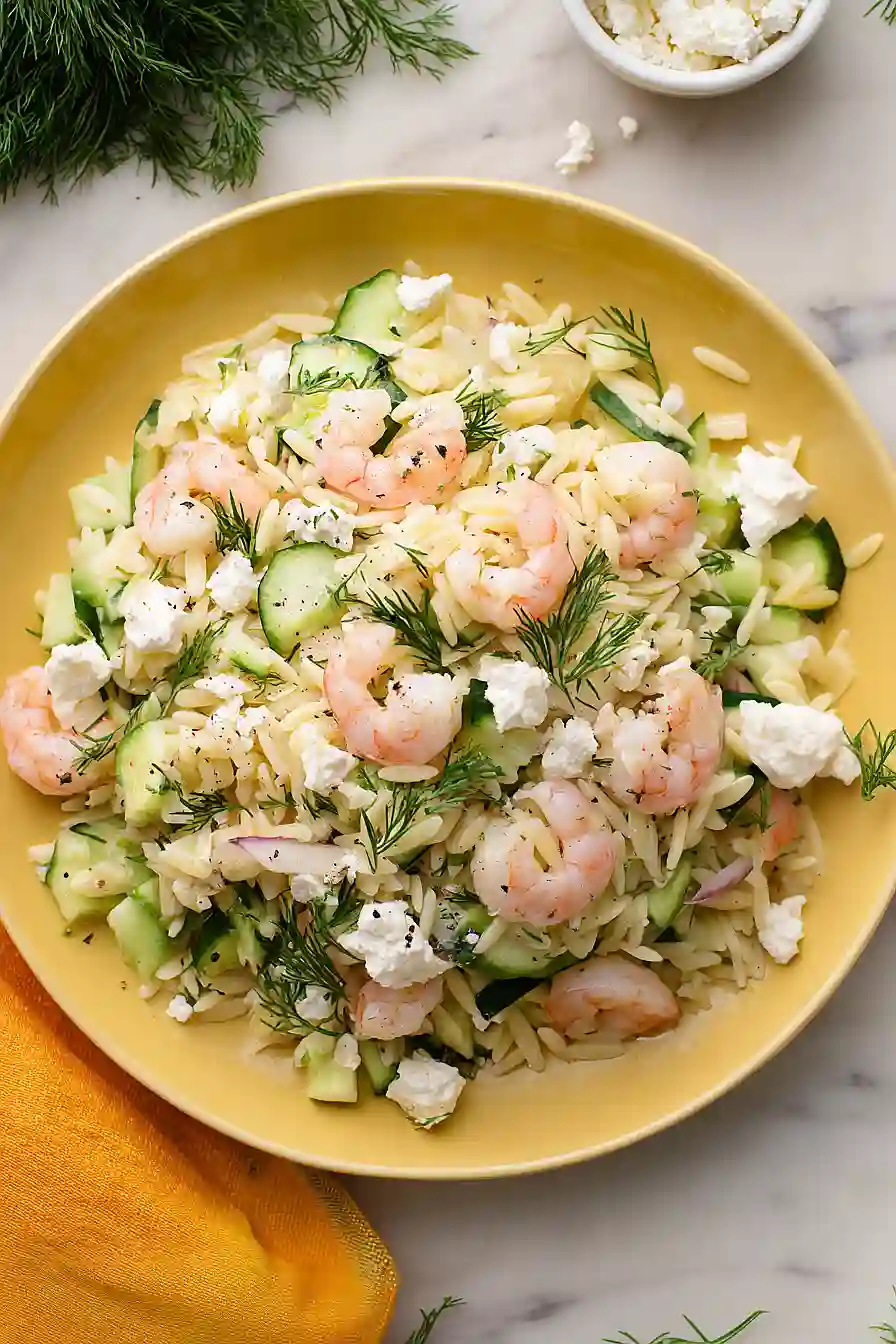 Greek Orzo Salad With Shrimp
