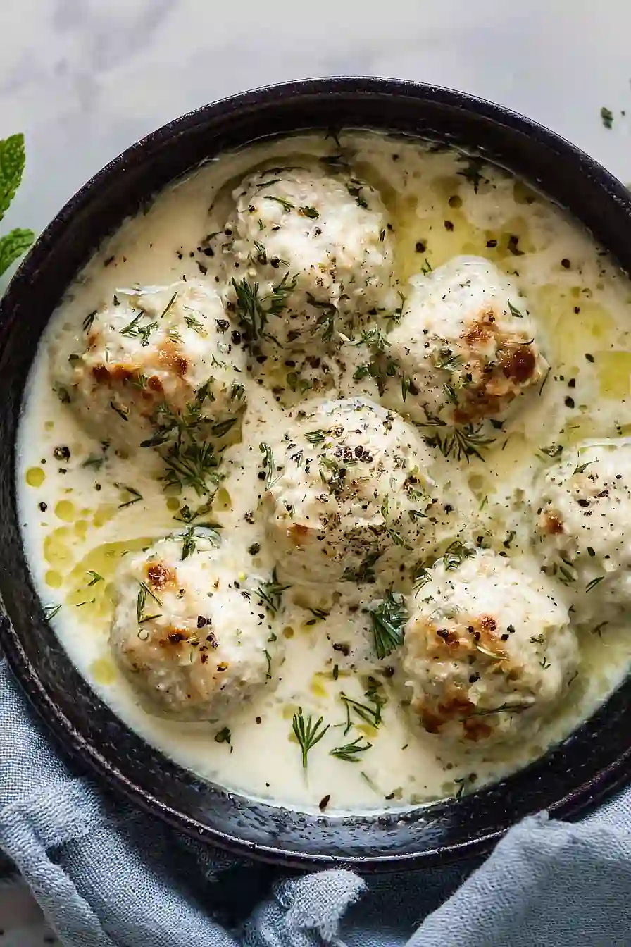Greek Chicken Meatball Soup