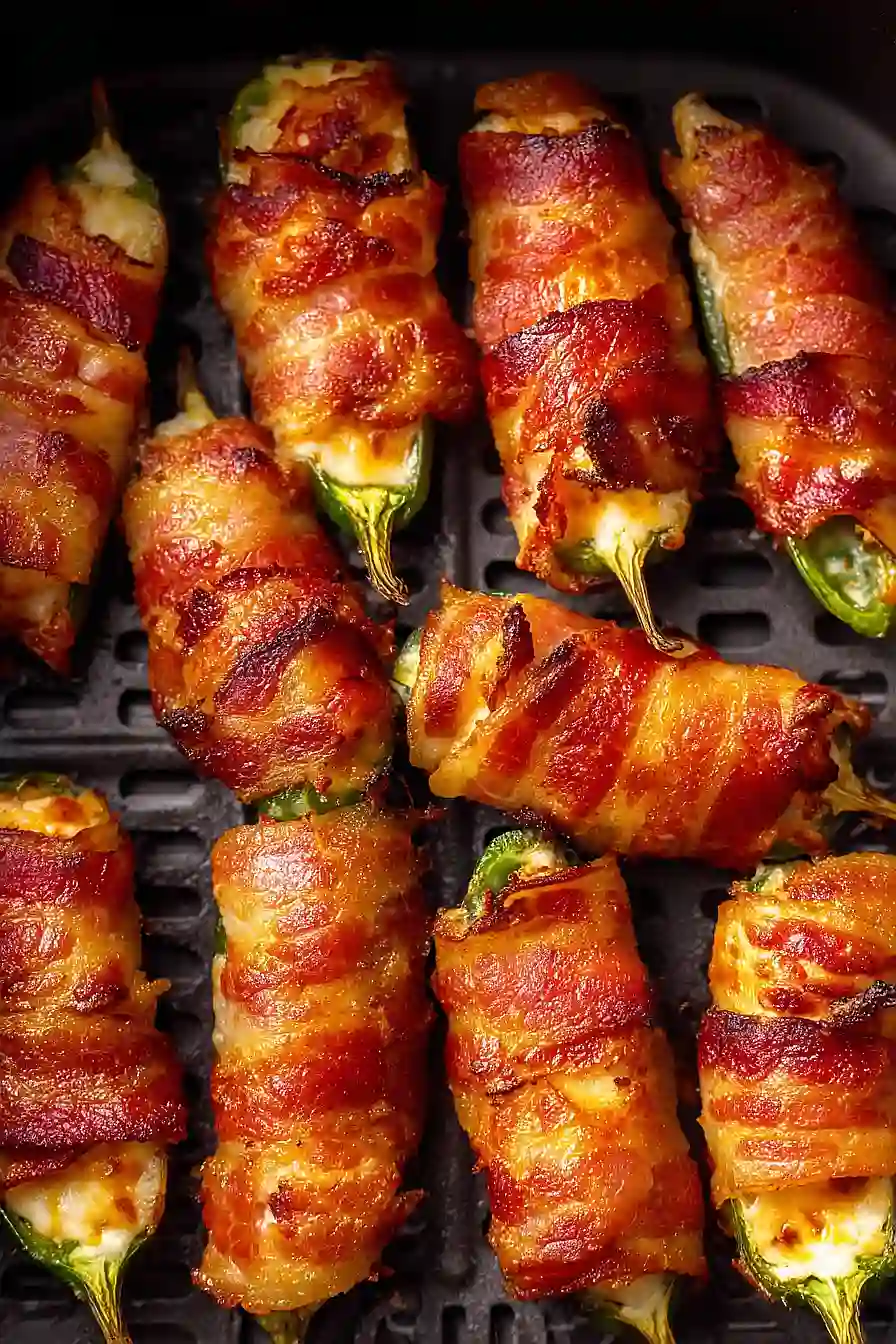 air fryer bacon wrapped jalapeño poppers