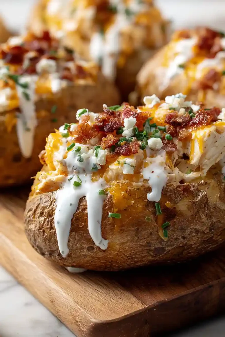 Crack Chicken Stuffed Baked Potatoes