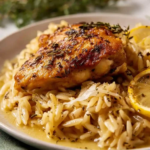 Lemon Chicken Orzo Bake
