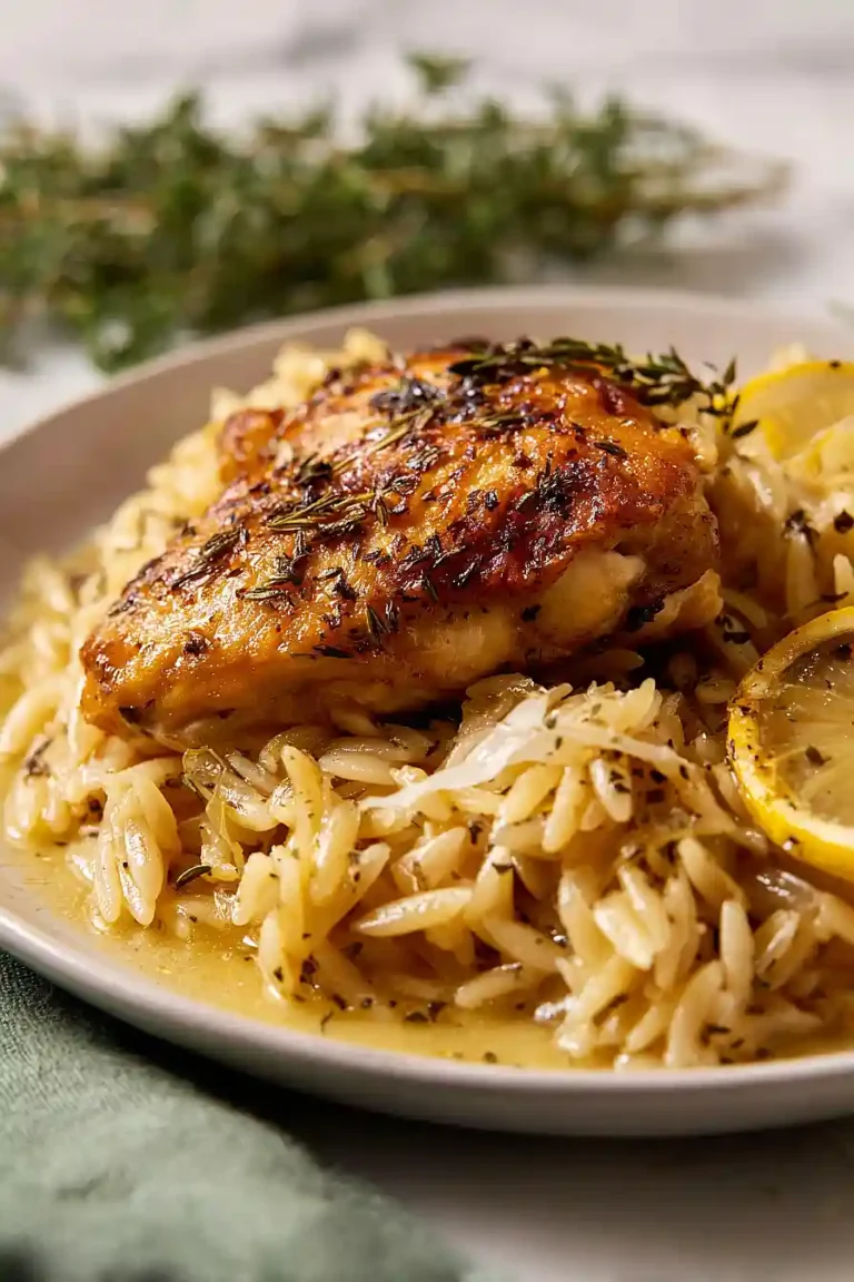 Lemon Chicken Orzo Bake