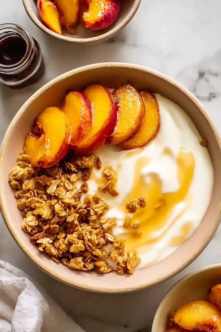 peach crisp yogurt bowl