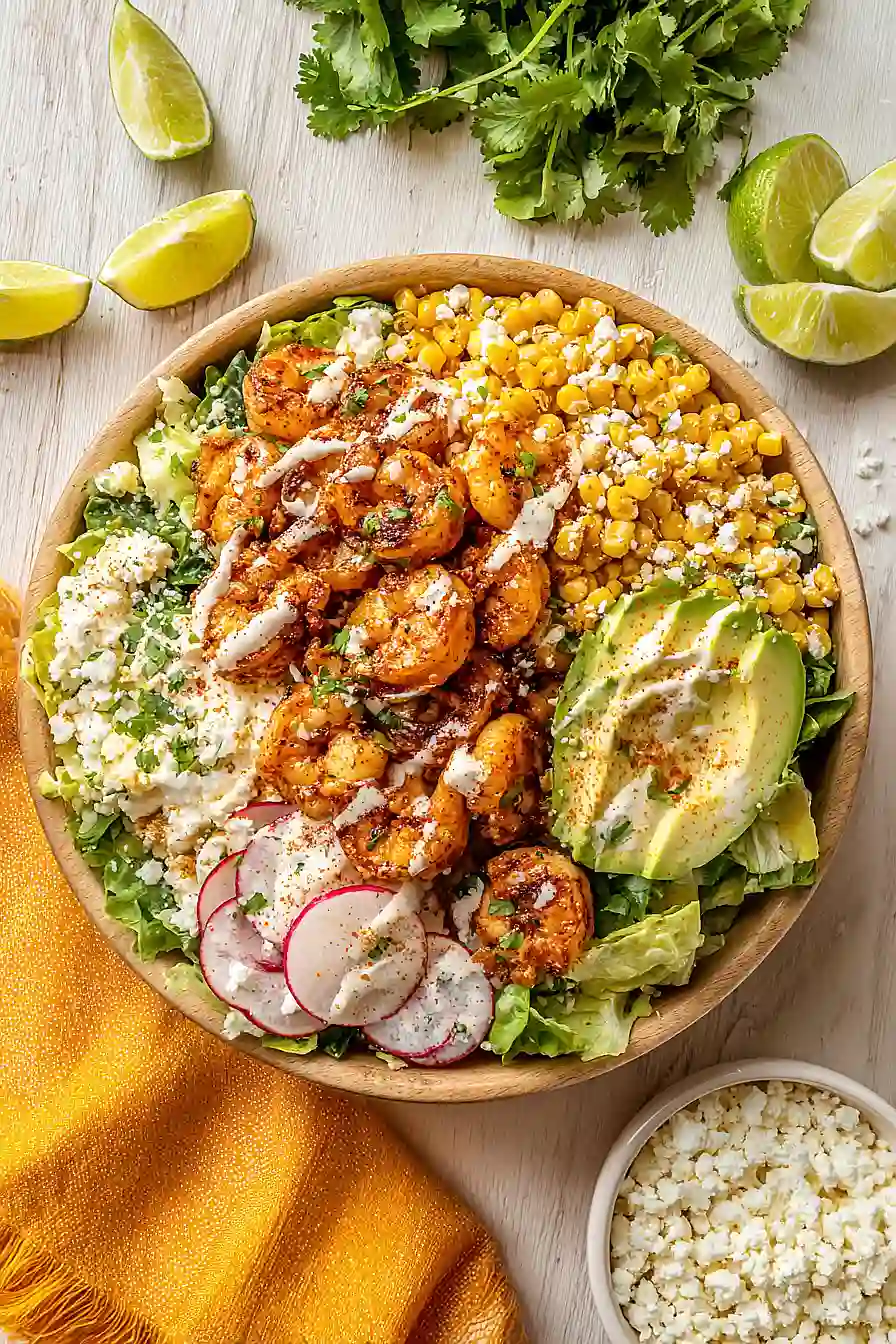 mexican street corn shrimp salad (no pasta)