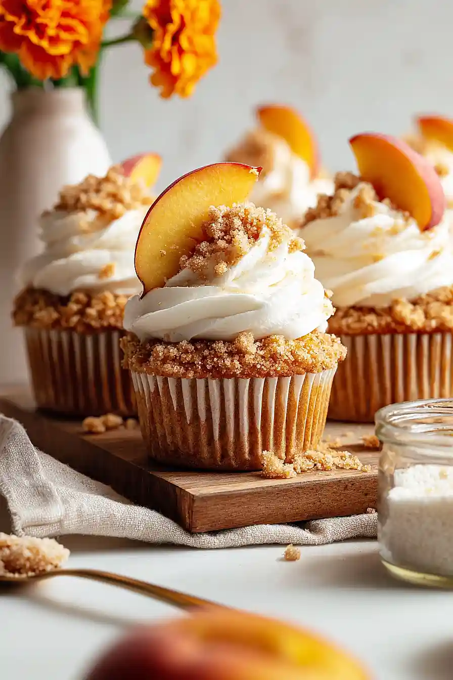 peach cobbler cupcakes